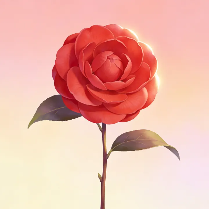 빨간 동백꽃 그림