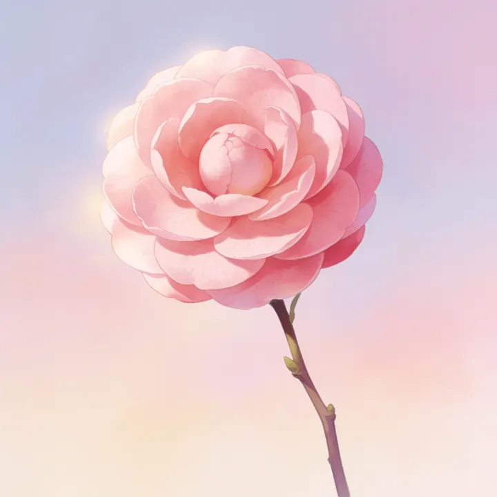 분홍 동백꽃 그림