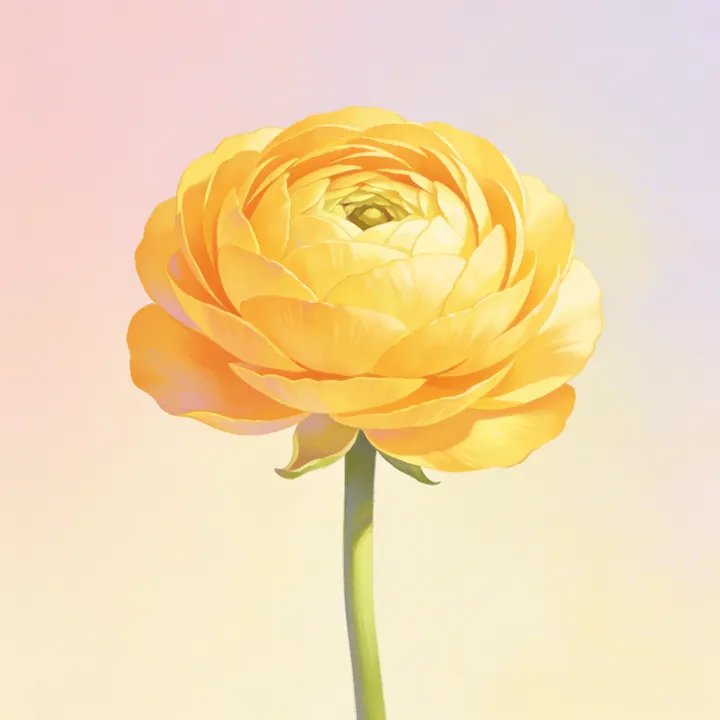 노란 라넌큘러스 그림