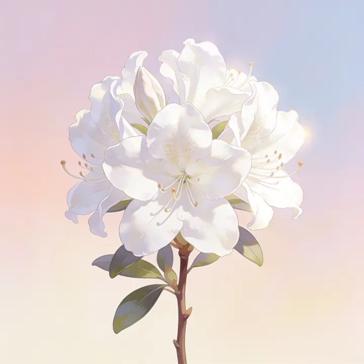 흰 진달래 그림
