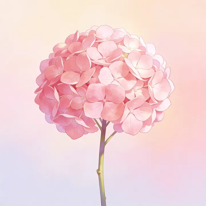 분홍 수국 그림