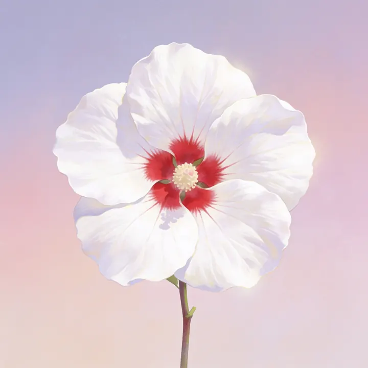 흰 무궁화 그림