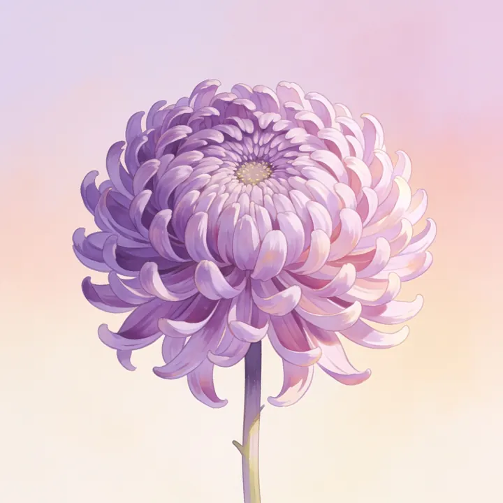 보라 국화 그림