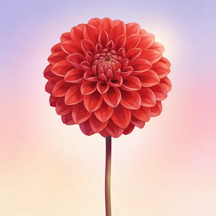 빨간 다알리아 그림