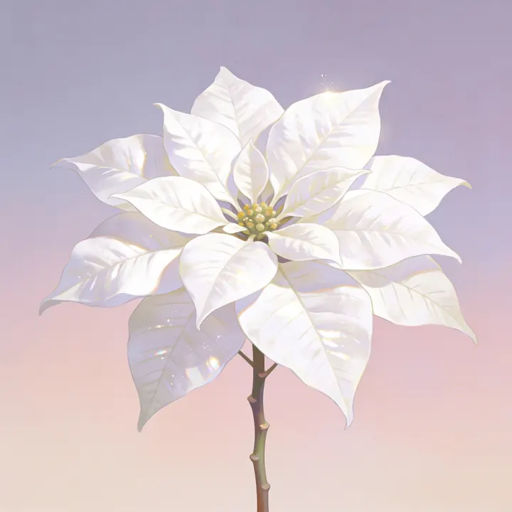 흰 포인세티아 그림