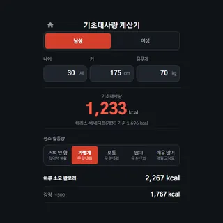 기초대사량 계산기