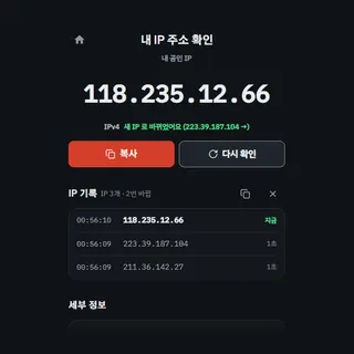 내 IP 주소 확인