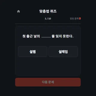 맞춤법 퀴즈